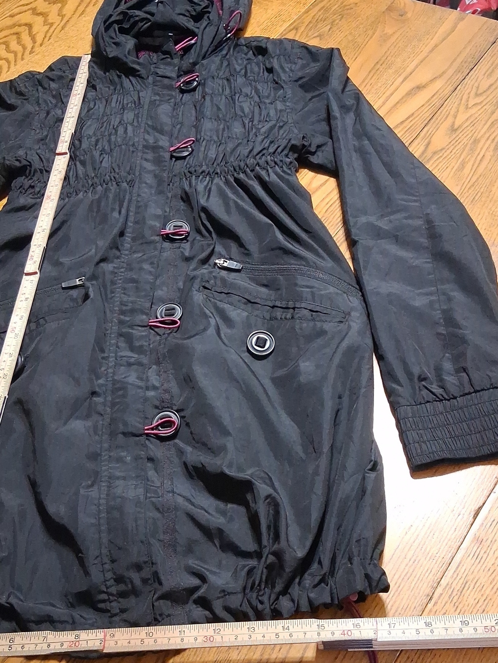 ATHLETA Jacket Womens S / M ?? BLACK Preowned Coat HOOD Exercise Workout - Picture 2 of 10